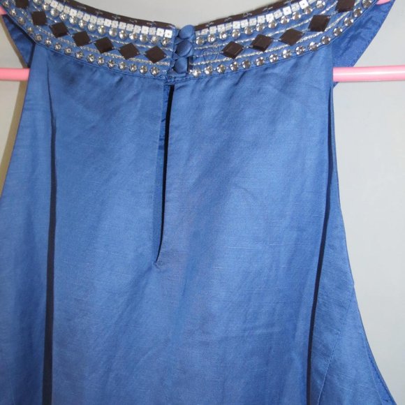 MONSOON - linen blend - embellished artisan dress - size - UK 18. - Picture 6 of 6